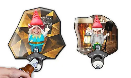 Wall Bottle Opener with Garden Gnome